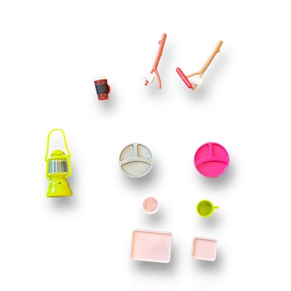 18" Doll Camping Set With 3 Sleeping Bags 2 Tents & Play Dishes - Picture 10 of 13